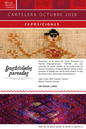 Programación del Museo del Textil en el mes de Octubre 2018 