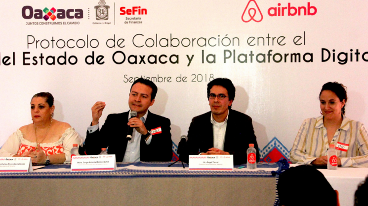 Oaxaca firma acuerdo la plataforma digital Airbnb 