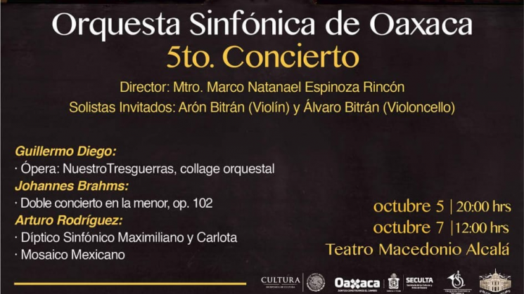 Conciertos de la Orquesta Sinfónica de Oaxaca este fin de semana