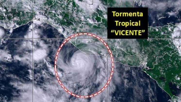 Tormenta tropical Vicente genera precipitaciones en Oaxaca