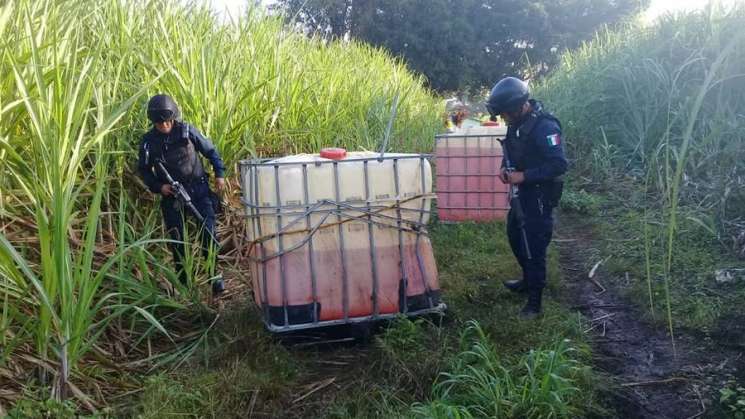 Asegura SSPO alrededor de 1 mil 500 litros de hidrocarburo