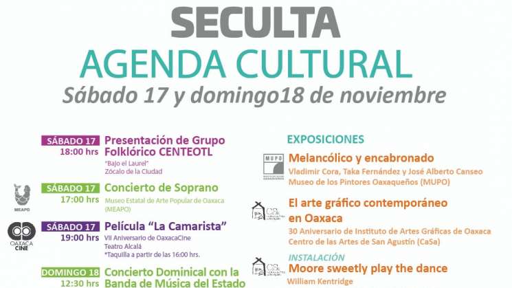 Invita Seculta a actividades culturales este fin de semana