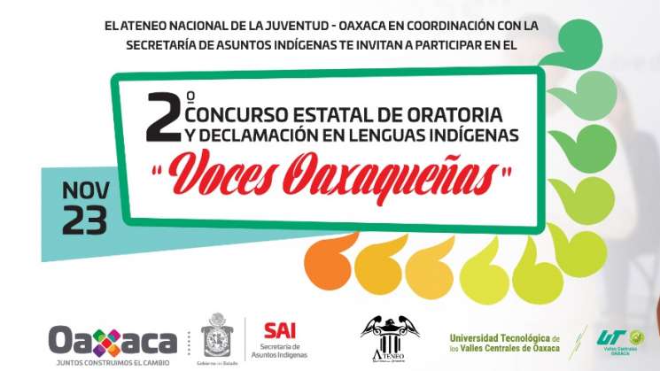 Invita SAI a jóvenes a concurso de poesía y oratoria indígena