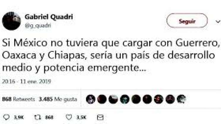 AMH exige disculpas públicas de Cuadri por mensaje en Twitter