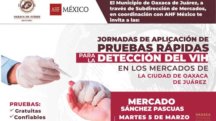 Emprenderán jornadas de detección de VIH/SIDA en mercados público