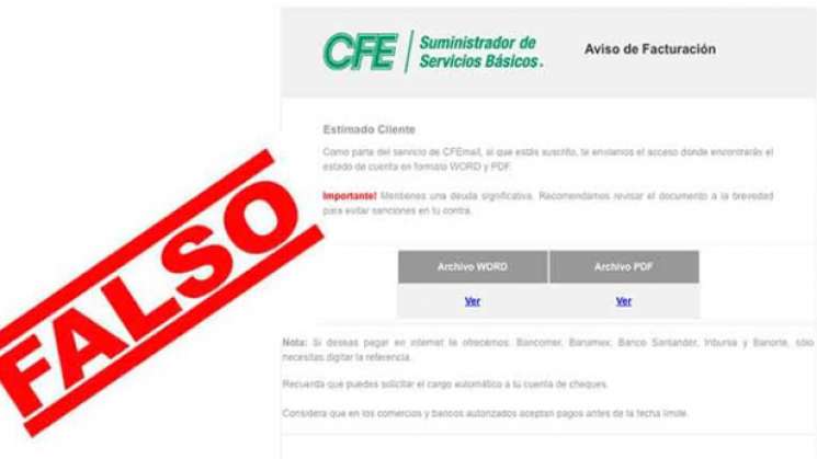 CFE alerta de correos electrónicos apócrifos con su imagen