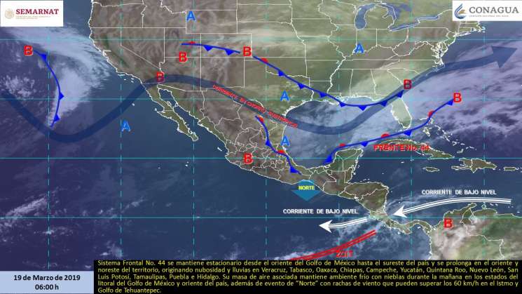 Evento de “Norte”en el Istmo y lluvias en regiones de Oaxaca