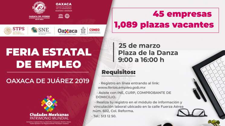 Plaza de la Danza, sede de la Feria Estatal de Empleo Oaxaca