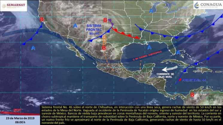 Anuncian tormentas fuertes en sur y sureste del país