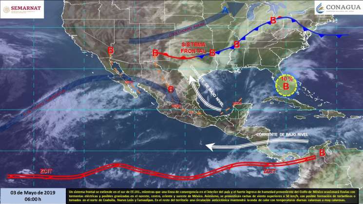 Cielo nublado por la tarde con tormentas fuertes en Oaxaca