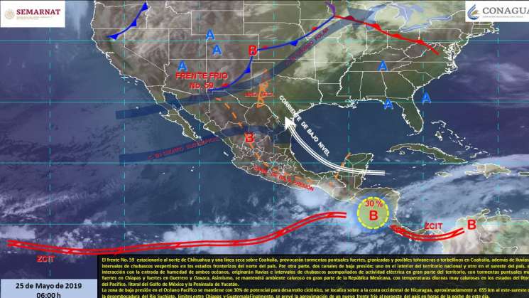 Anuncia SMN lluvias fuertes en Oaxaca