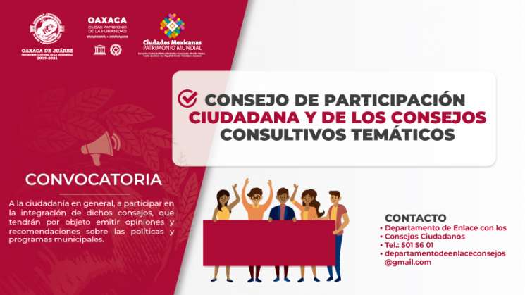 Invitan a integrarse al Consejo de Participación Ciudadana