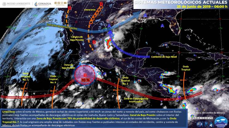 Cielo nublado con lluvias puntuales intensas en Guerrero y Oaxaca