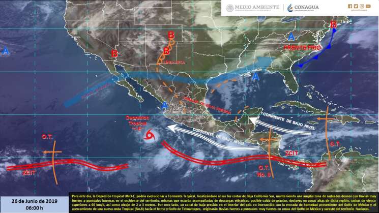 Cielo nublado con lluvias puntuales muy fuertes en Oaxaca