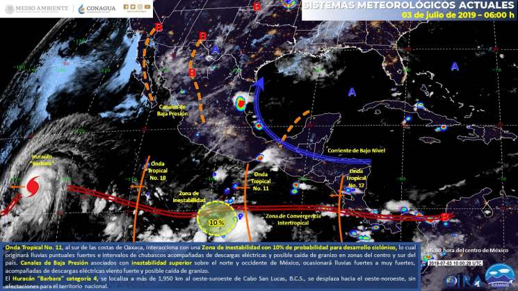 Anuncian Cielo nublado y probables lluvias fuertes en Oaxaca