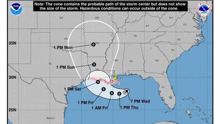 Alerta en Luisiana EU por huracán en el Golfo de México 