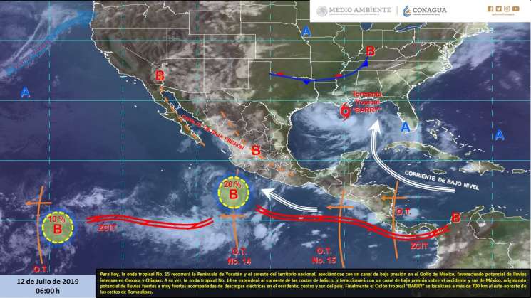 Cielo nublado con lluvias puntuales intensas en Oaxaca 