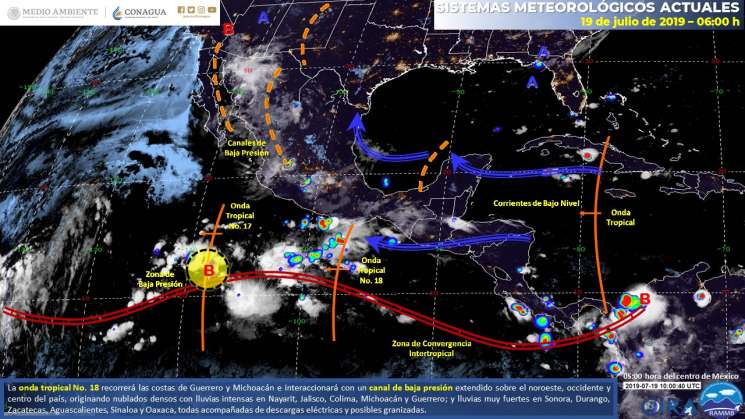  Cielo nublado y lluvias puntuales intensas en regiones de Oaxaca