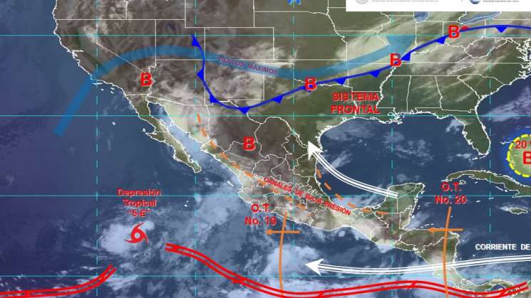 Onda tropical No.19 causará nublados y lluvias intensas en Oaxaca