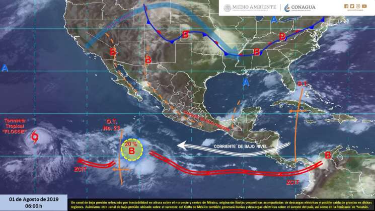 Nublados por la tarde y lluvias puntuales muy fuertes en Oaxaca