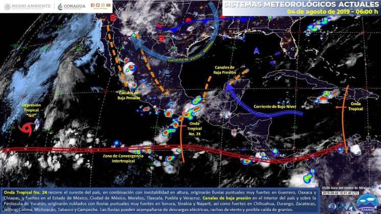 Ambiente caluroso, nublados y lluvias en regiones de Oaxaca