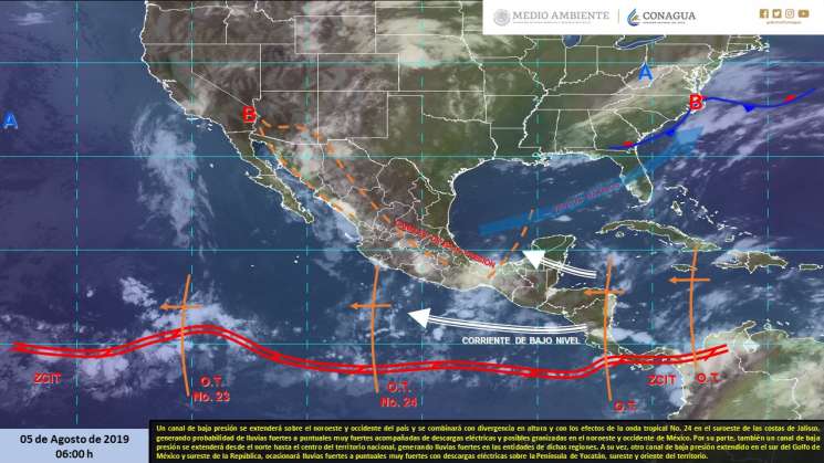 Ambiente caluroso, nublado y lluvias en regiones de Oaxaca