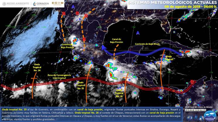 Ambiente cálido, nublados y lluvias en regiones de Oaxaca