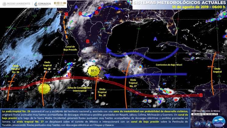 Onda tropical  provoca lluvias fuertes y granizadas en Oaxaca