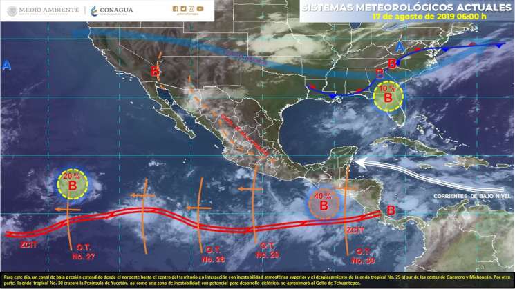 Anuncian lluvias muy fuertes a puntuales intensas en Oaxaca