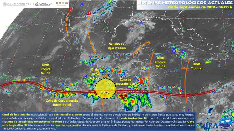 Calor durante el día, nublados y lluvias en regiones de Oaxaca