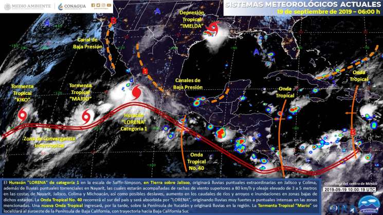 Onda tropical genera lluvias y nublados en Oaxaca