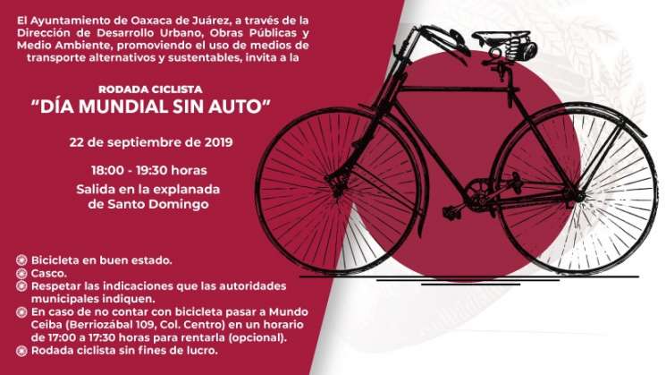 Ayuntamiento de Oaxaca de Juárez invita a rodada ciclista