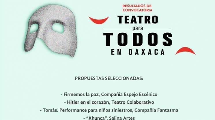 Dan a conocer a seleccionados de convocatoria “Teatro para todos”