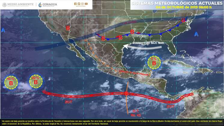 Onda tropical 43 causara nublado y lluvias en regiones de Oaxaca