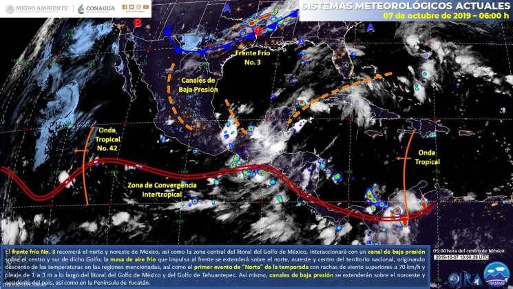 Cielo nublado por la tarde con lluvias en regiones de Oaxaca