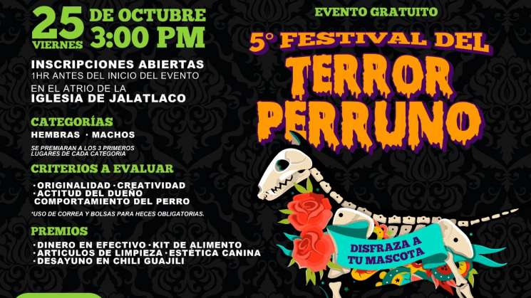 Invitan al 5to.Festival del Terror Perruno Disfraza a tu Mascota