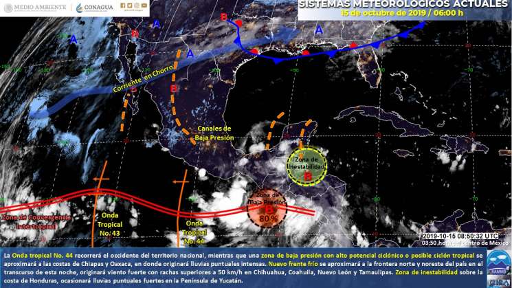 Posible ciclón causará lluvias y nublados en Oaxaca