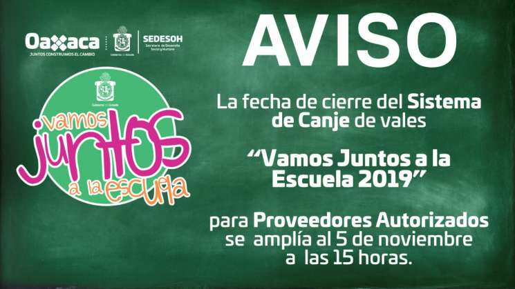 Se amplía plazo para canje de vales del Programa Vamos Juntos 