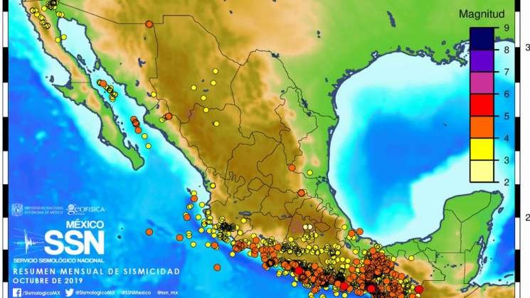 México registra más de 2 mil temblores en Octubre