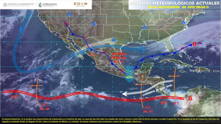 Alertan de Norte en el istmo y lluvias en regiones de Oaxaca