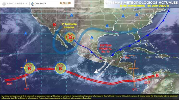 Efecto norte en el Istmo, ambiente caluroso y lluvias en Oaxaca