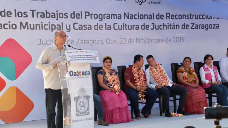 Reconstruyen Palacio Municipal  y Casa de la Cultura de Juchitán