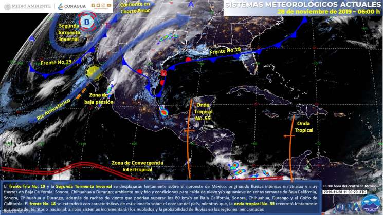 Cielo despejado, nublados y lluvias en regiones de Oaxaca