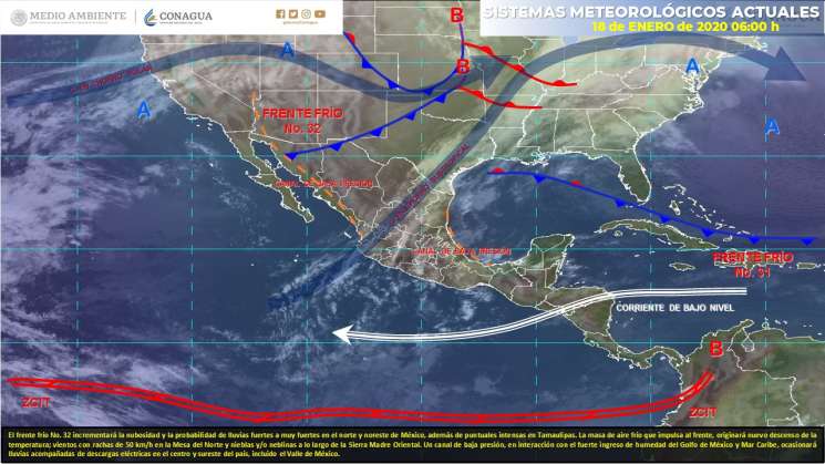 Norte en el Istmo, nublados y lluvias en regiones de Oaxaca