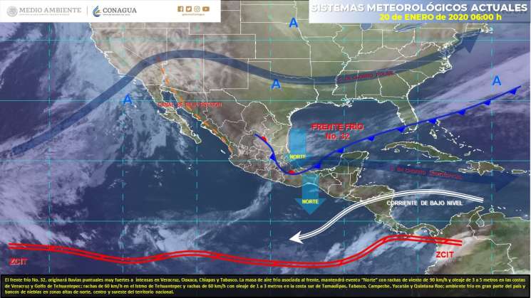 Evento norte en el Istmo, lluvias y nublados en partes de Oaxaca