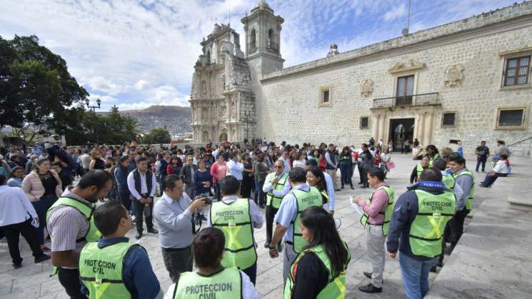 Cumple metas de prevención simulacro de sismo en Oaxaca 