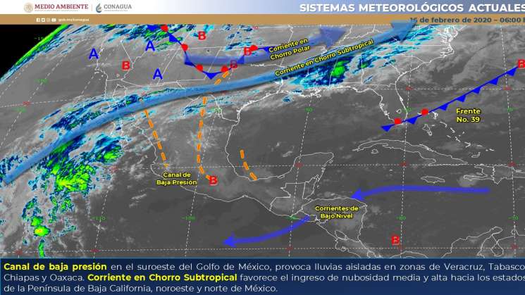 Ambiente caluroso, norte en el istmo, lluvias en partes de Oaxaca