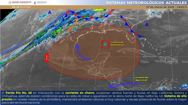 Ambiente cálido, nublados y chubascos en zonas de Oaxaca