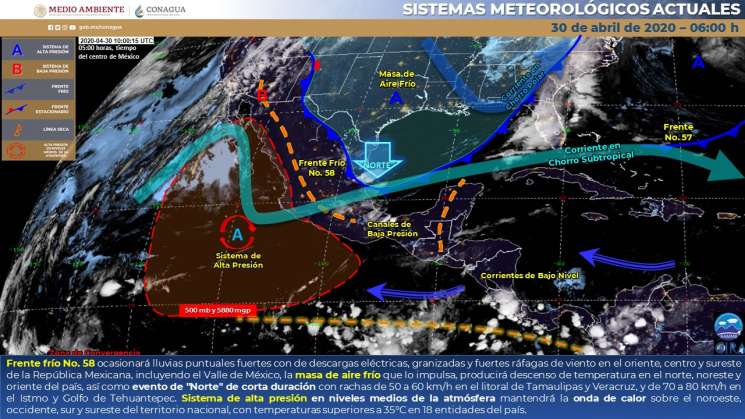 Evento norte en el Istmo, nublados y lluvias en partes de Oaxaca