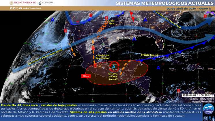 Ambiente muy  cálido y chubascos en regiones de Oaxaca